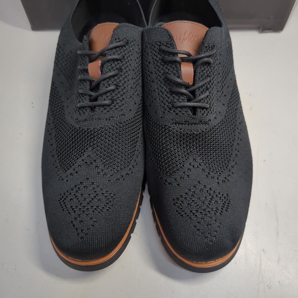 Hongguozi Wide Shoes Business Casual Sneaker Shoes US 11.5W Black